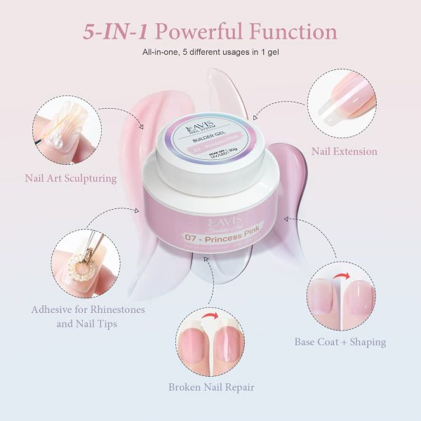 LAVIS 05 Blushing Bride - Builder Gel In The Jar 30ml Discount - Image 3
