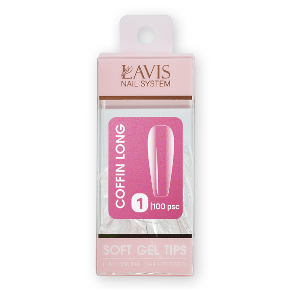 LAVIS Coffin Long - (100 pcs) - Soft Gel Tips Refill Supply - Image 2