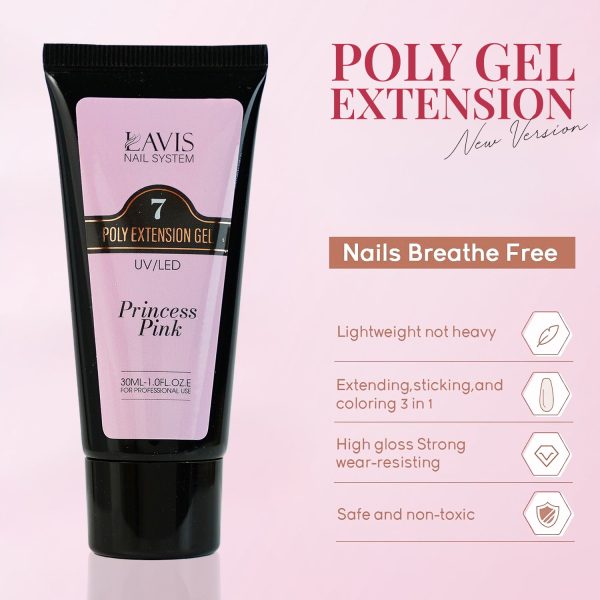 LAVIS 01 French White - New Poly Extension Gel UV LED 30ml Online - Image 3