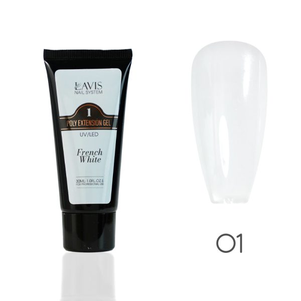 LAVIS 01 French White - New Poly Extension Gel UV LED 30ml Online
