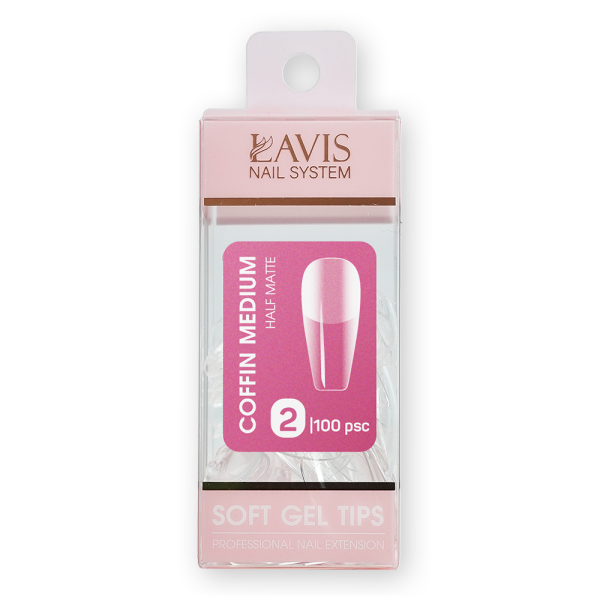 LAVIS Coffin Medium HM - (100 pcs) - Soft Gel Tips Refill Online now - Image 3