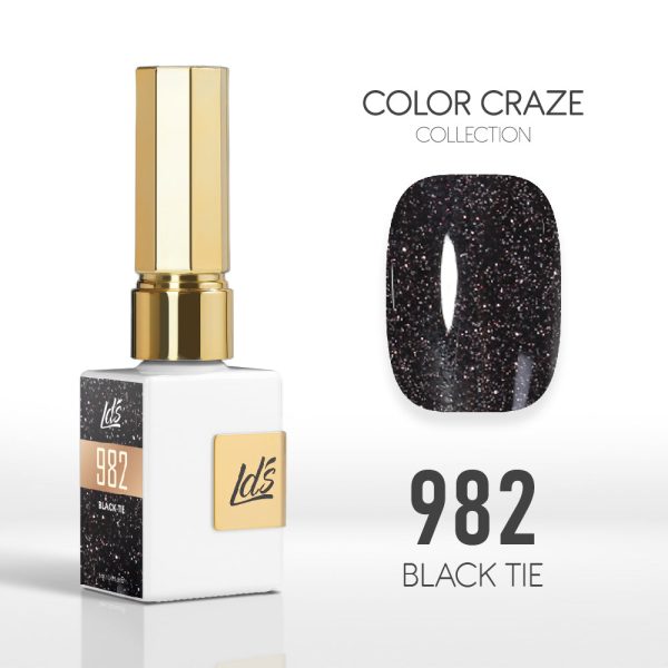 LDS Color Craze Gel Nail Polish - 982 Black Tie - 0.5oz For Discount
